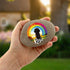 Rainbow Cocker Spaniel Black Personalised Pebble